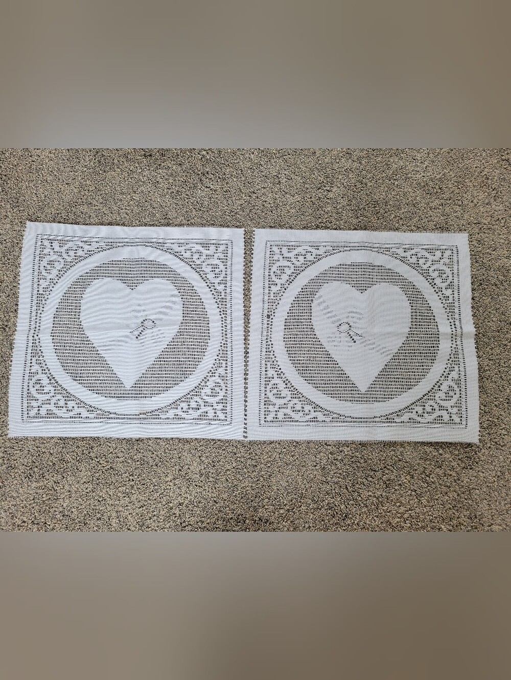 open weave crochet fabric picture panels